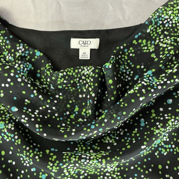 Long Fairy Dress 18W Black with Polka Dots Flutter Sleeves Ethereal Whimsigoth - Picture 5 of 11